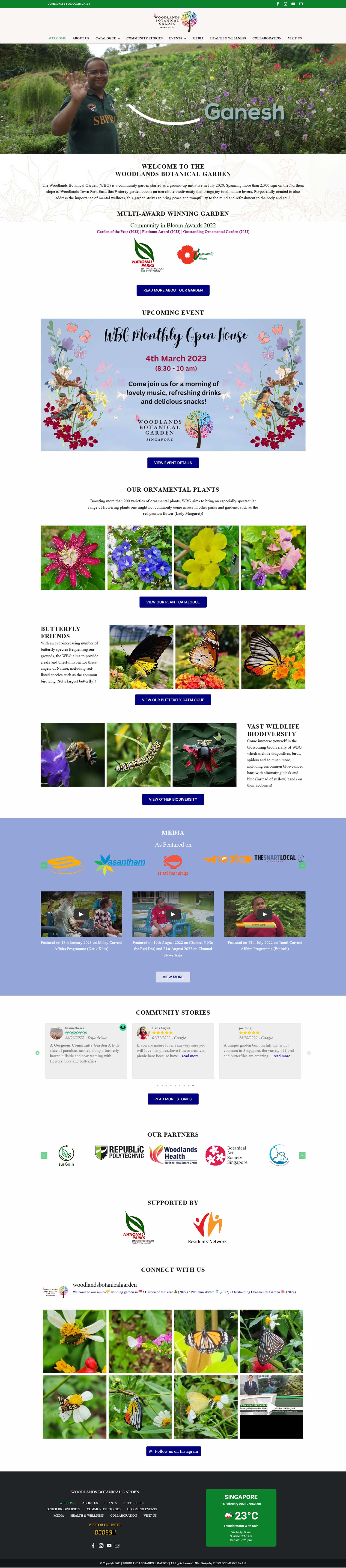 Home-Woodlands-Botanical-Garden botanical garden website design