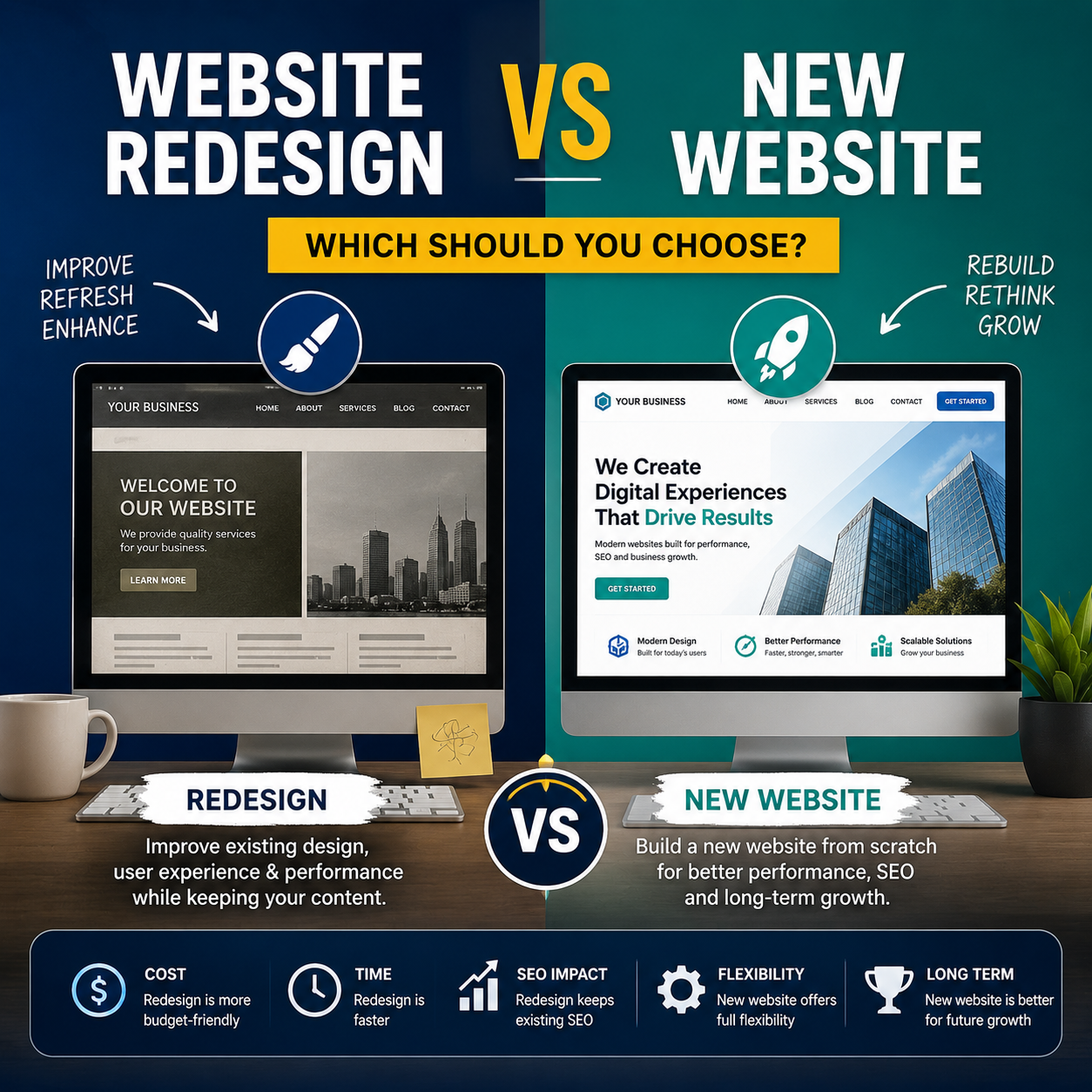 website redesign vs new website
